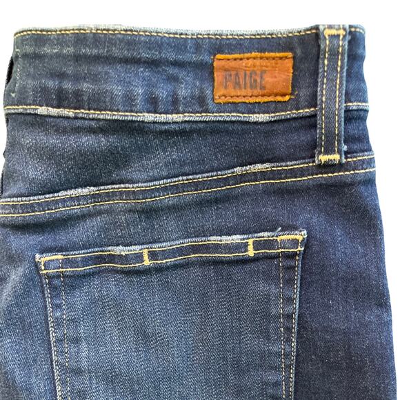 Paige Jimmy Jimmy Denim Shorts Women’s 27 Blue Rolled Hem Distressed Stretch - Picture 4 of 8